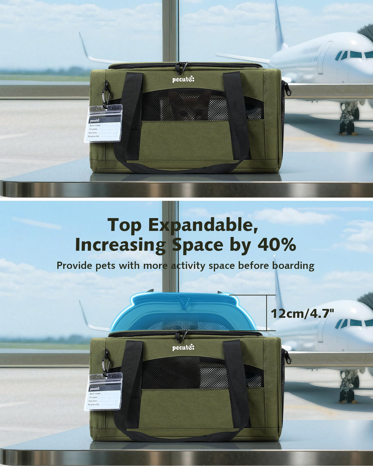 Expandable Airline Approved Pet Carrier W605