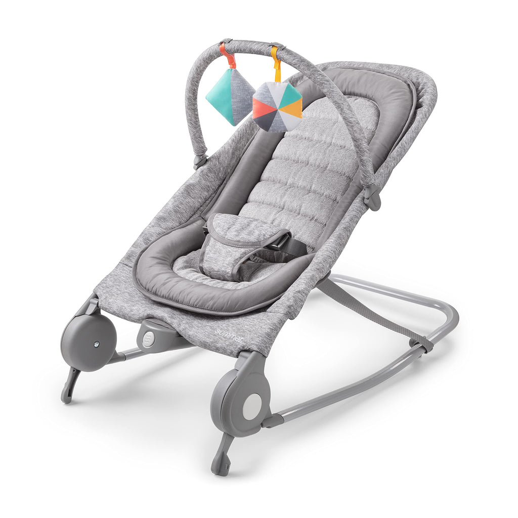 2-in-1 Light Gray Tweed Bouncer & Rocker F727126
