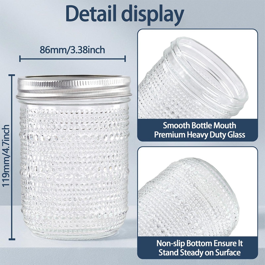 6-Pack 16 oz Wide Mouth Glass Mason Jars with Lids T373765