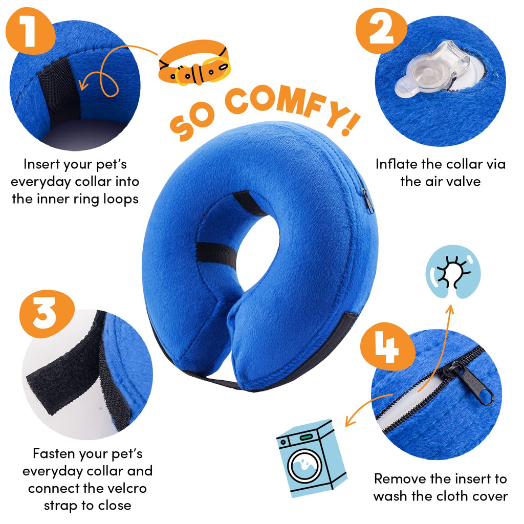 Inflatable Dog Cone Collar Alternative Large Blue G23807