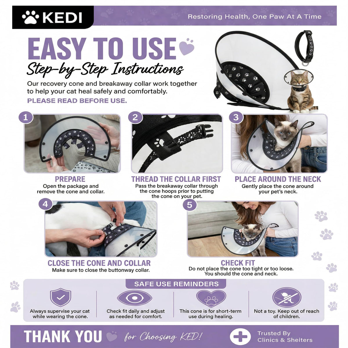 Black Medium Cat Cone Collar M86096