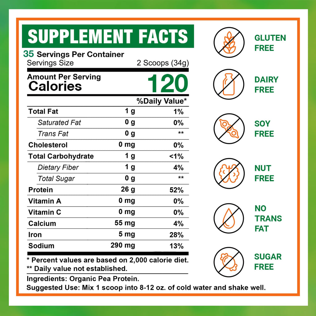 Organic Pea Protein Powder 2.62lbs W916091