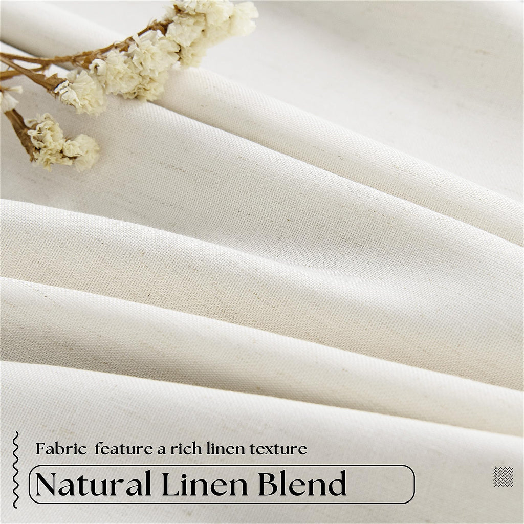 90 Inch Pinch Pleated Linen 100% Blackout Curtains 2 Panels S933993