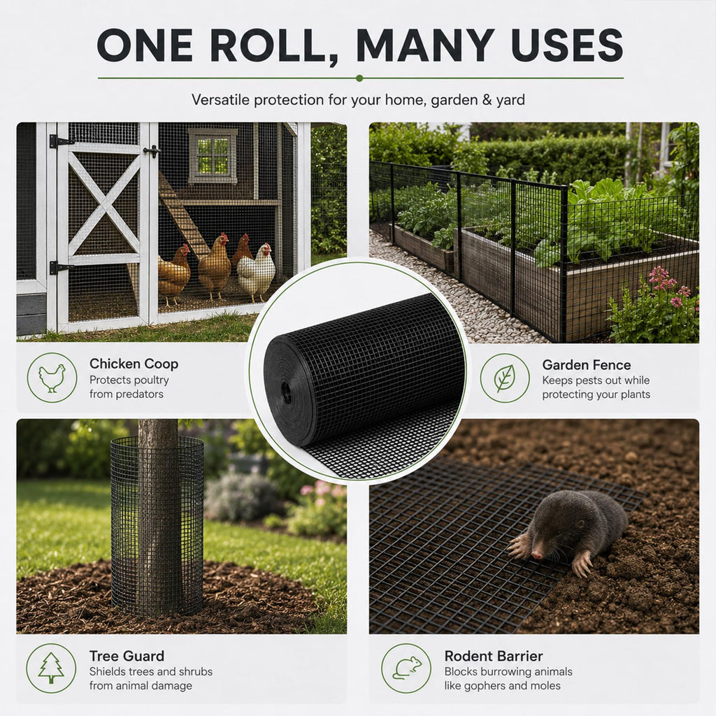 Black 1/2 inch 19 Gauge Wire Mesh Roll H3567