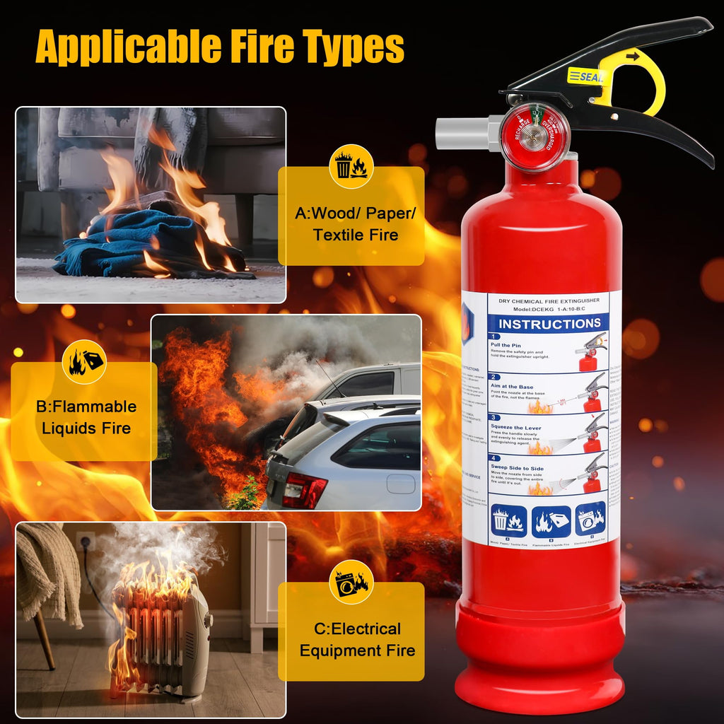 6 Pack ABC Dry Chemical Fire Extinguishers M390501