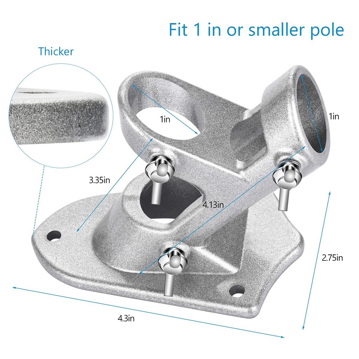 Heavy Duty Aluminum Flag Pole Holder 1" Inner Diameter M900910