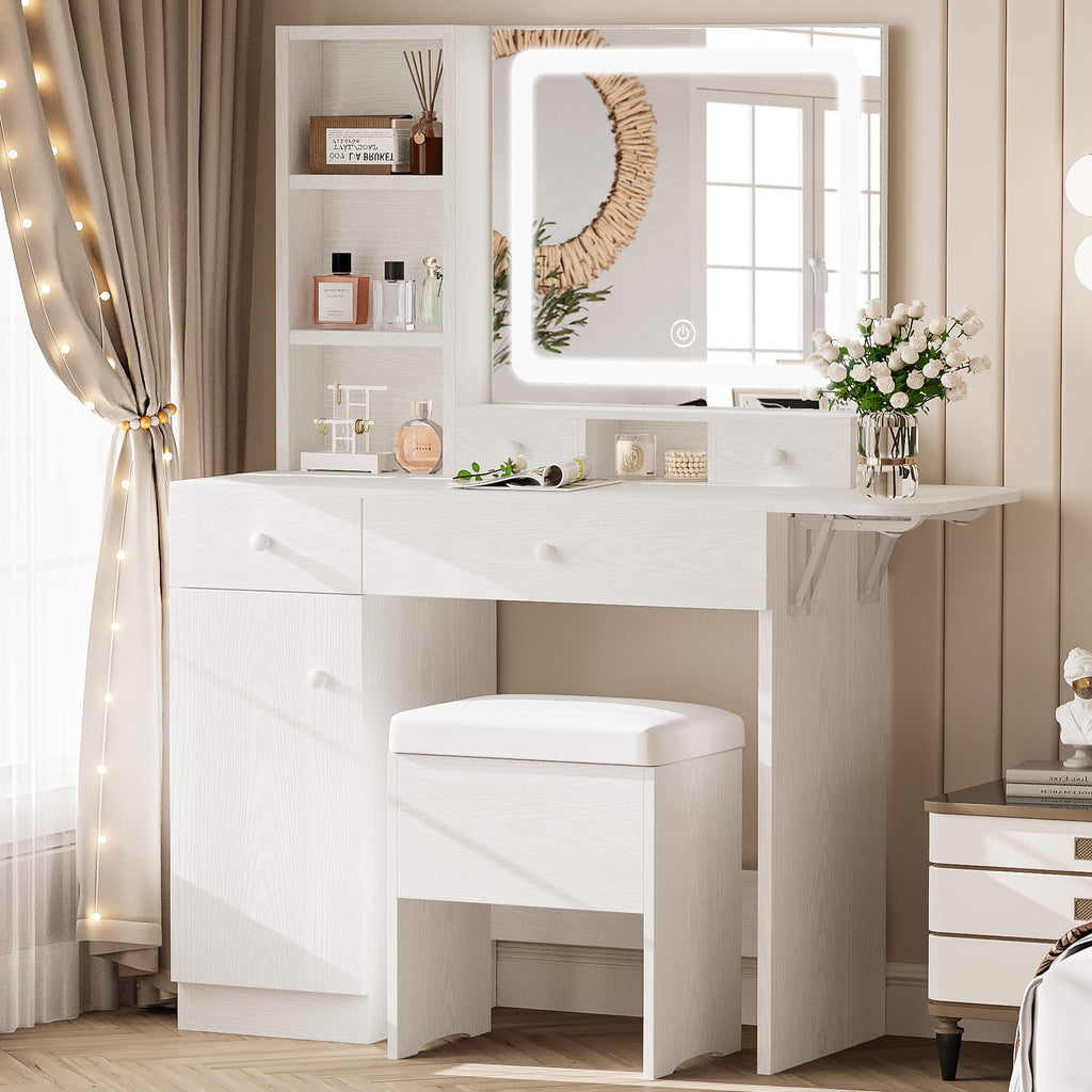Vanity Desk with Charging Station and Storage O270705