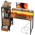 44 Inch Gaming Desk with Power Outlets & LED Lights Q69842
