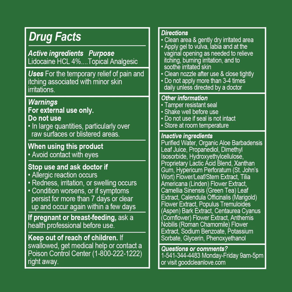 Vaginal Pain & Itch Relief Gel, Lidocaine 4%, 1 Oz R9540