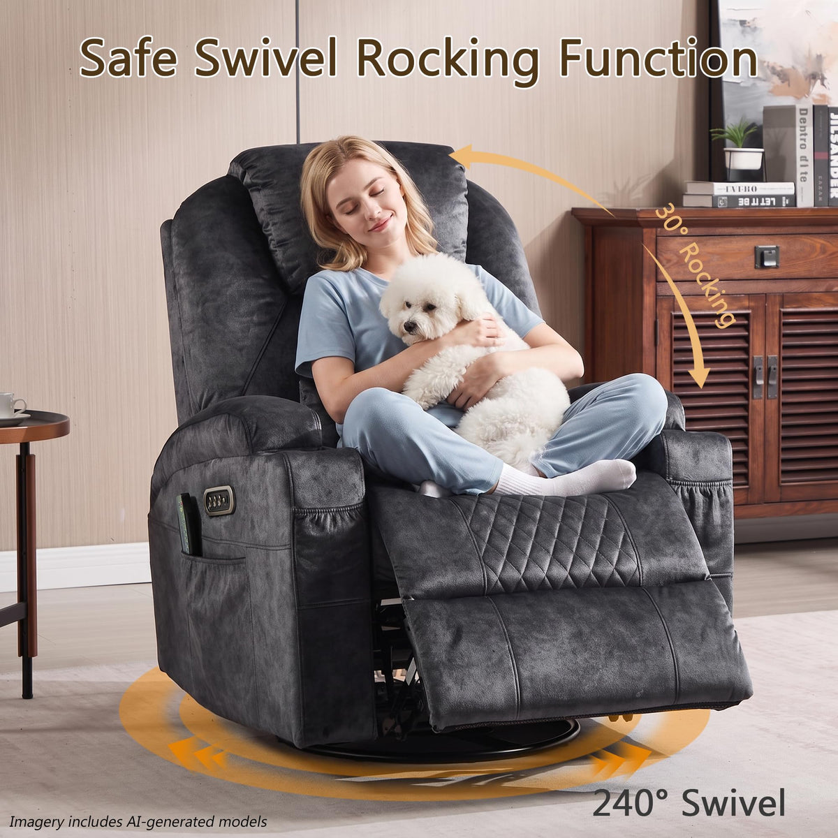 Power Swivel Rocker Recliner Chair B785