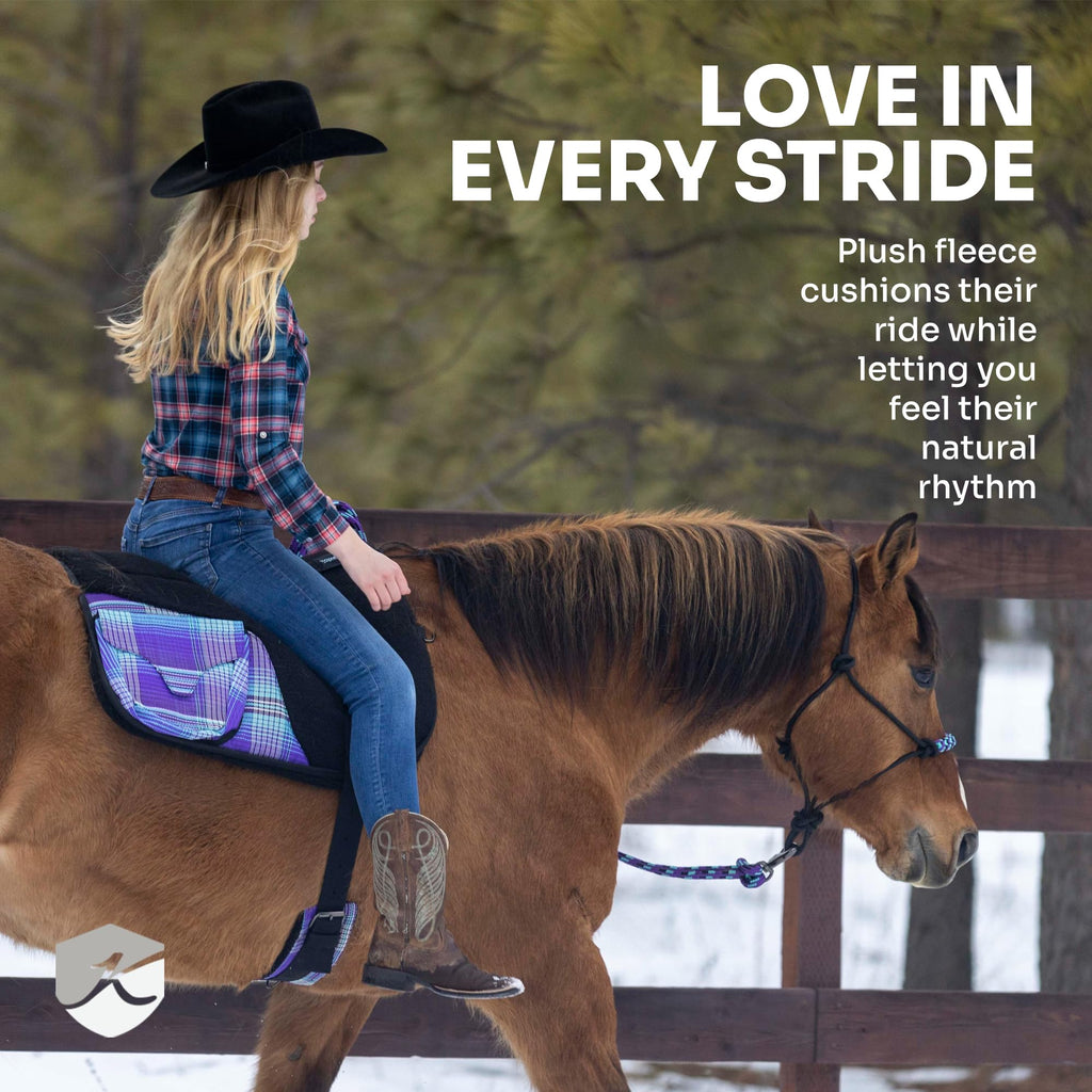 Fleece Bareback Pad with Foam Center and Double Billet Straps S5195