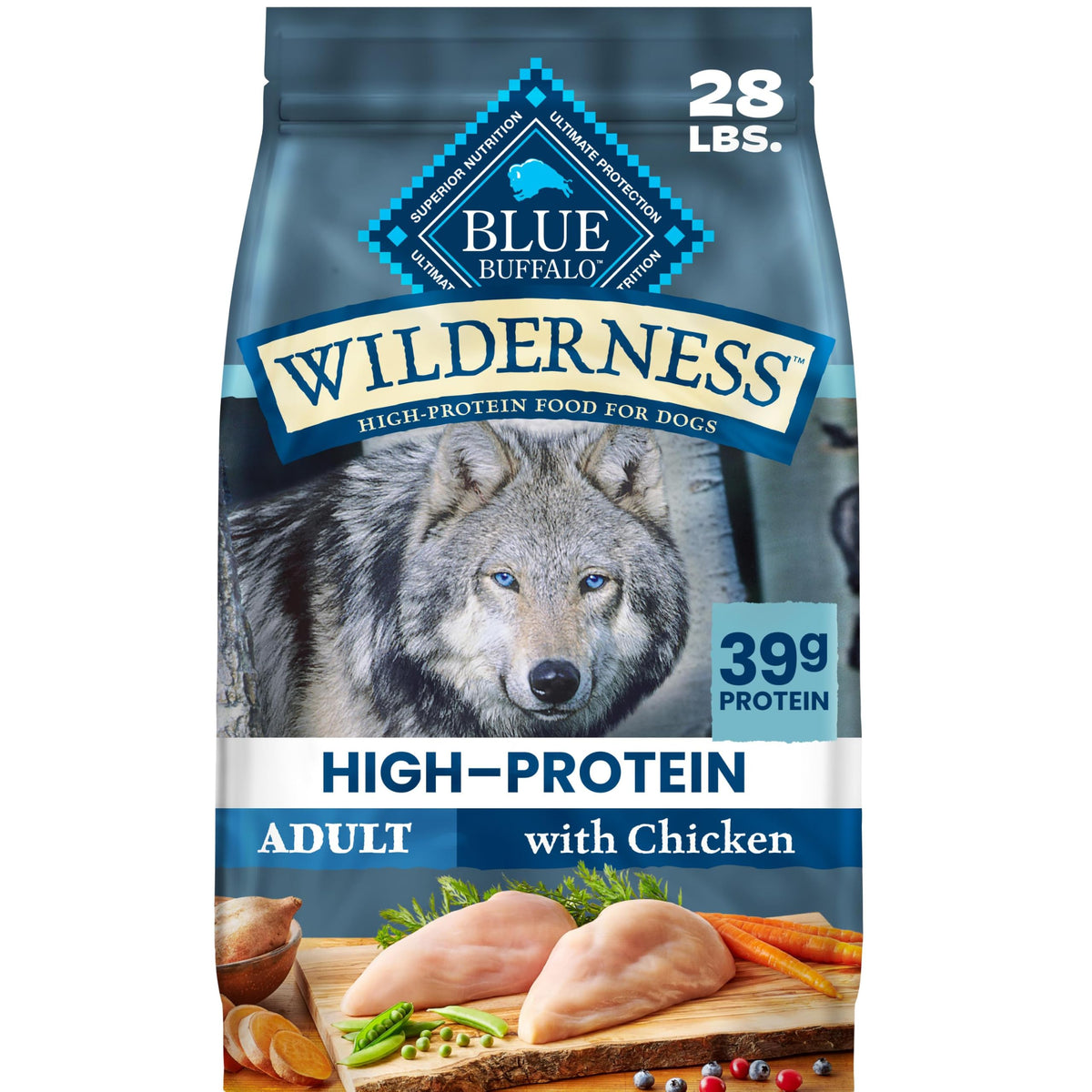 Chicken & Wholesome Grains Adult Dry Dog Food, 28lb F497