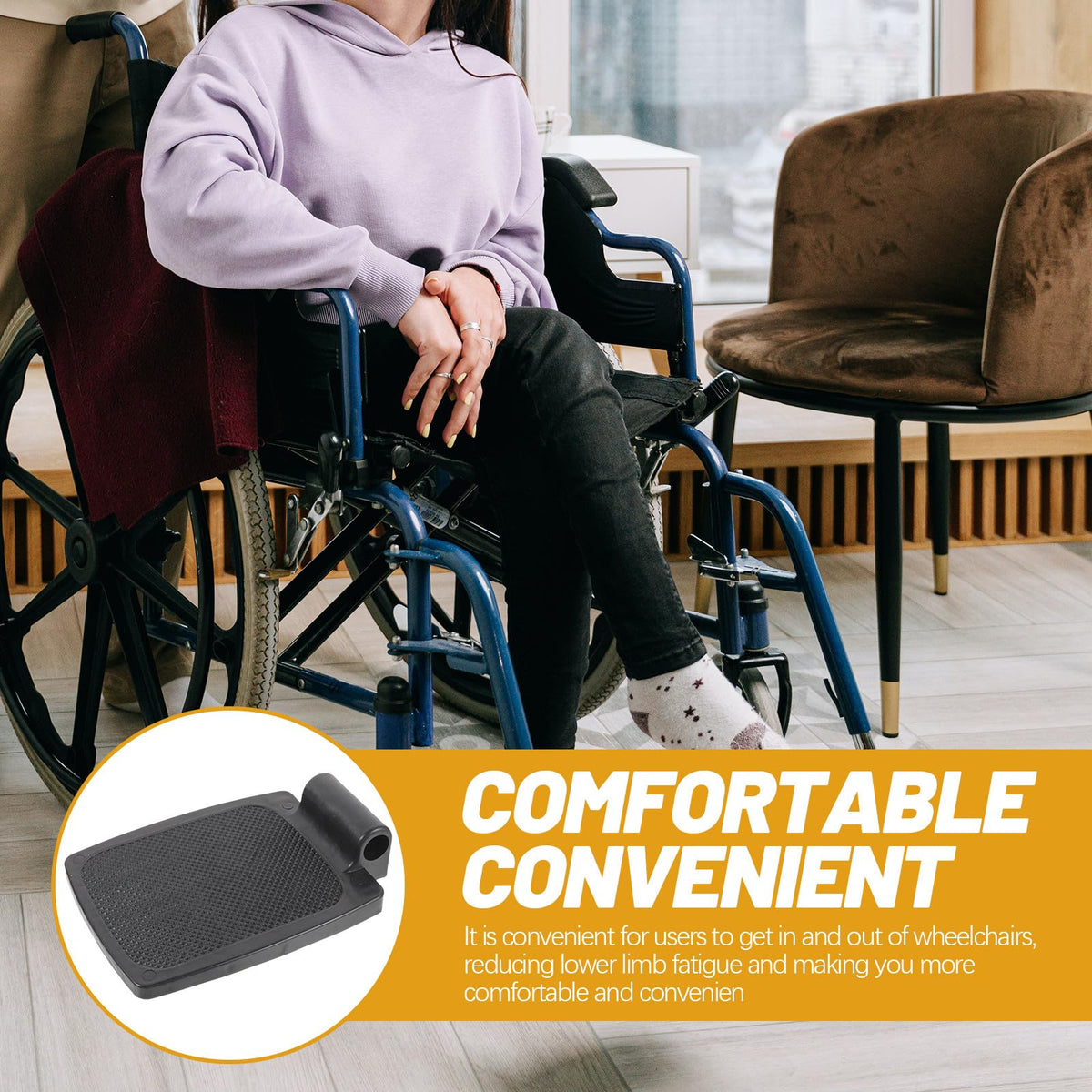 Heavy Duty Wheelchair Footplates Plastic Footrest Pair X708140