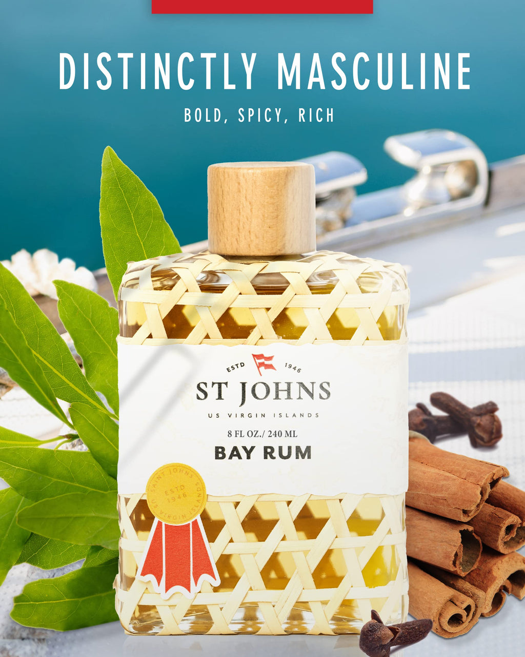 Bay Rum Aftershave and Cologne 8 oz Splash Bottle T3548