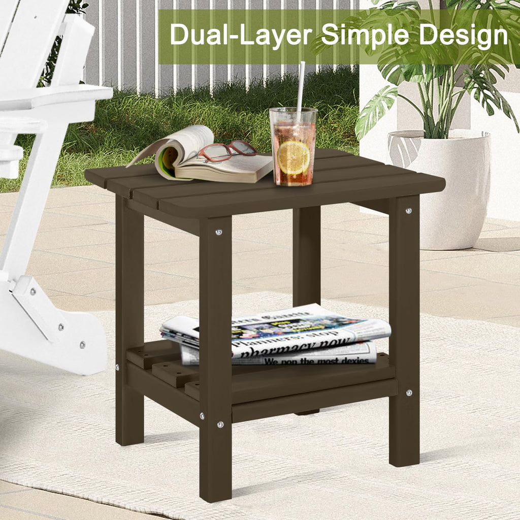 Set of 2 Dark Brown HDPE Storage Side Table L695