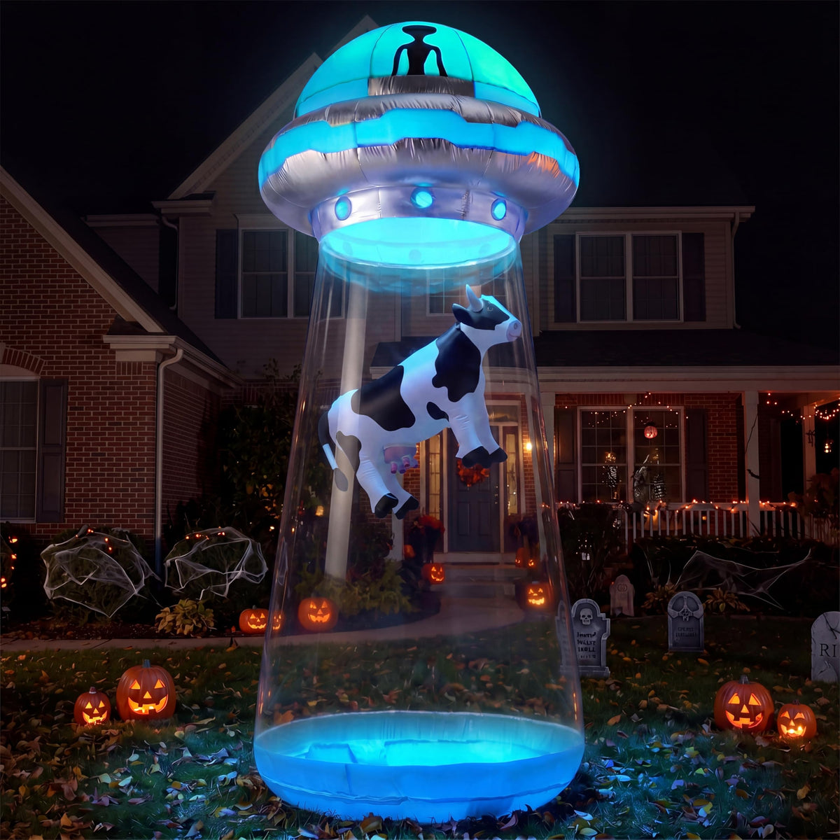 9 FT Tall Inflatable UFO Outdoor Decoration with LEDs O301317