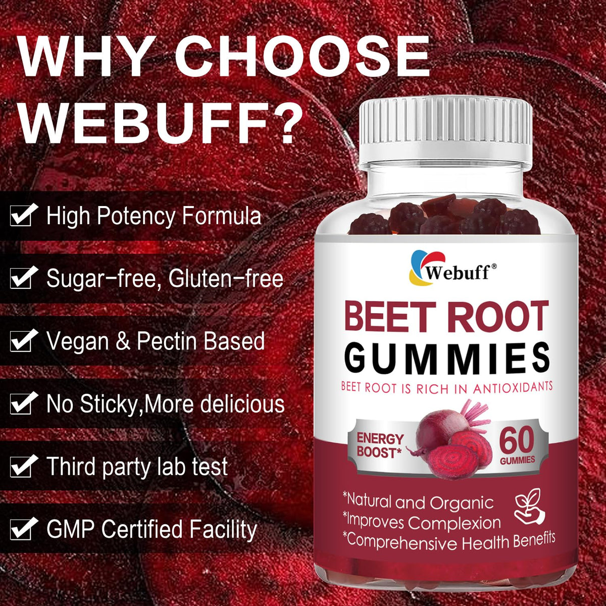 Sugar Free Beet Root Gummies S89137