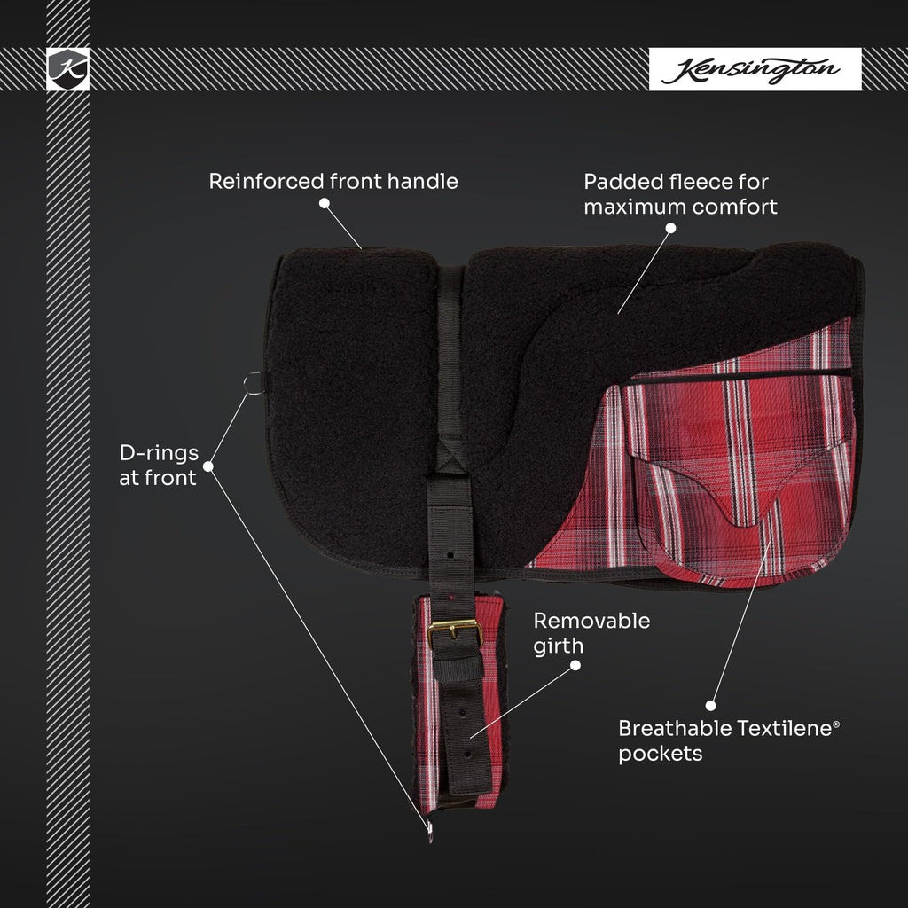 Fleece Bareback Pad with Foam Center and Double Billet Straps S5195