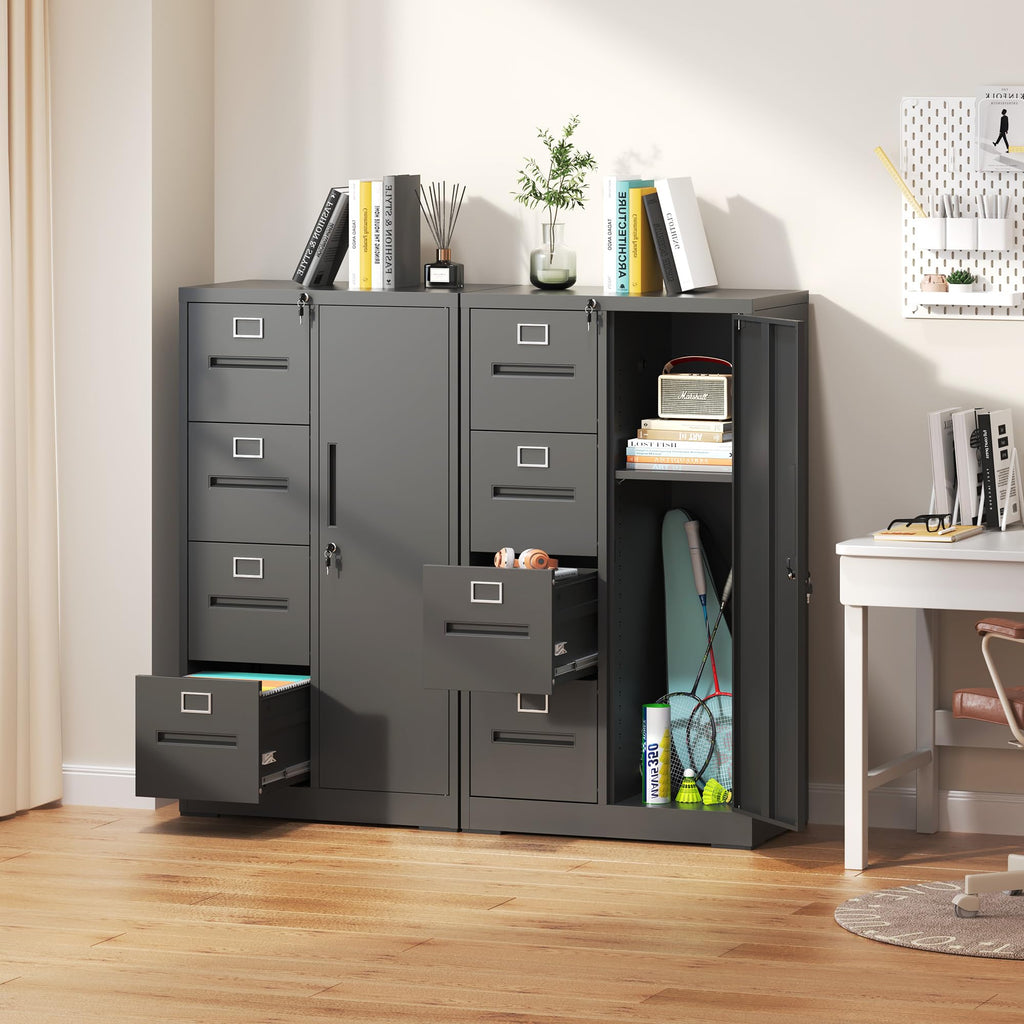 4 Drawer Metal File Cabinet with Lock D457564