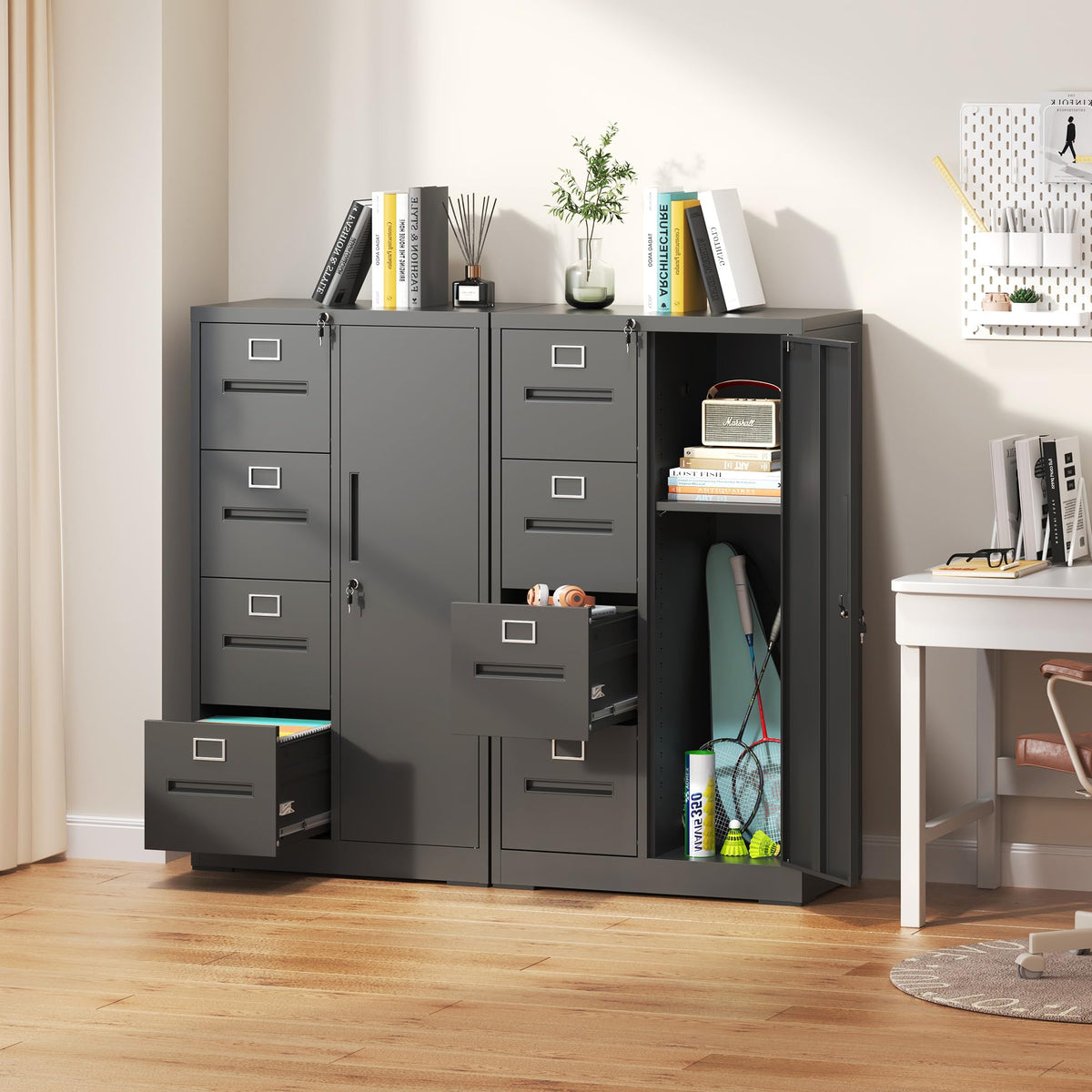 4 Drawer Metal File Cabinet with Lock D457564