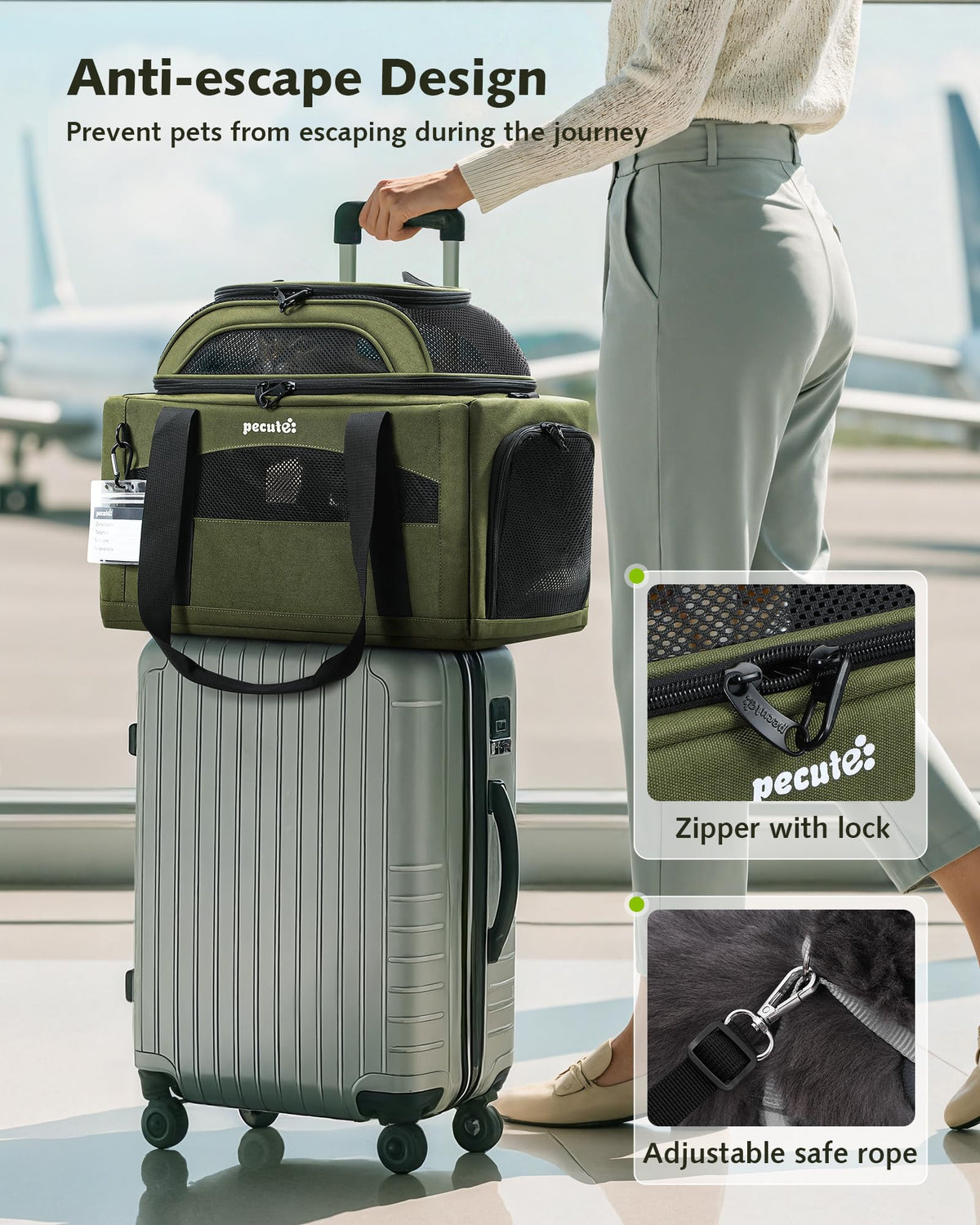 Expandable Airline Approved Pet Carrier W605