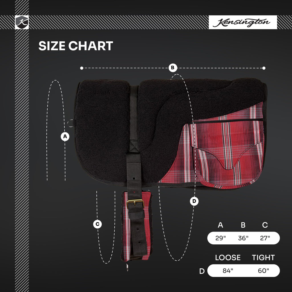 Fleece Bareback Pad with Foam Center and Double Billet Straps S5195