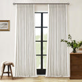 90 Inch Pinch Pleated Linen 100% Blackout Curtains 2 Panels S933993