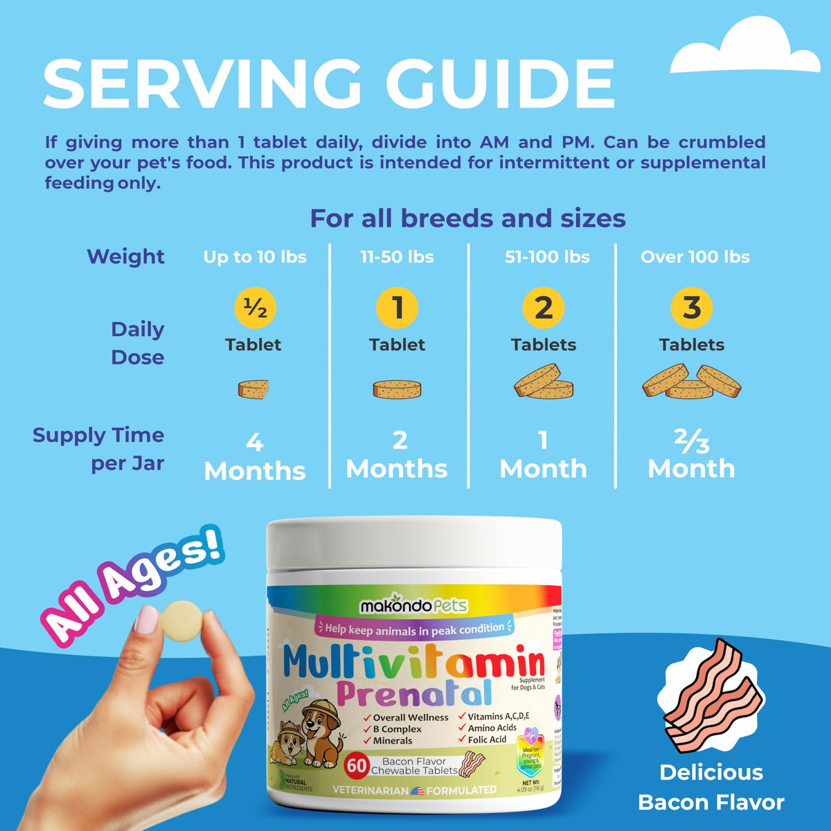 Dog Prenatal Vitamins 60 Tabs Supplement F9235