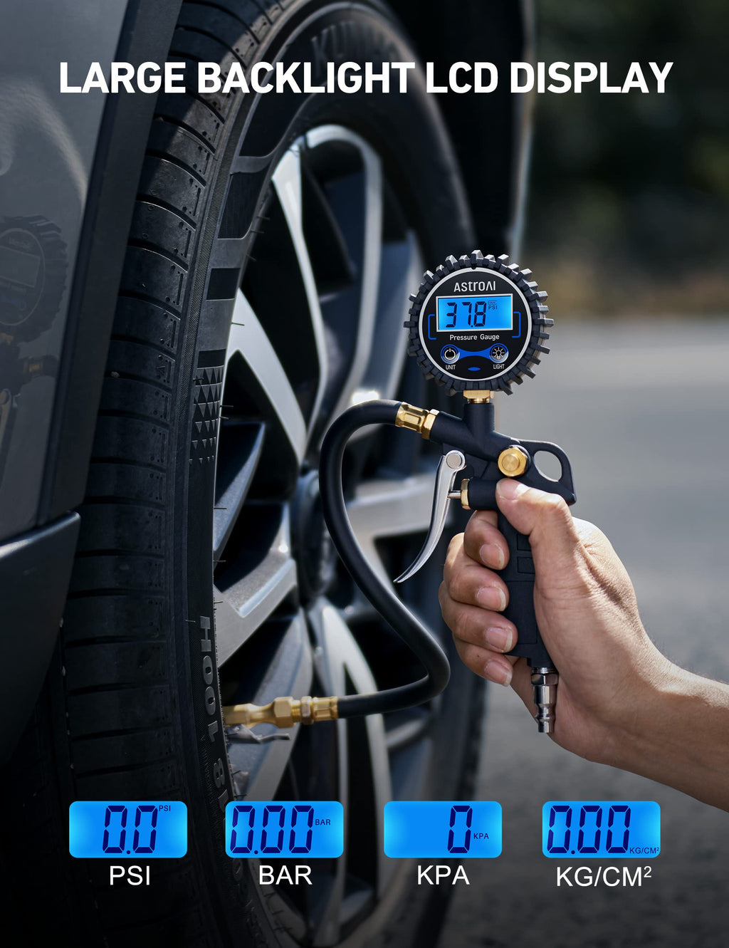Digital Tire Pressure Gauge with Inflator 3-250 PSI A263155