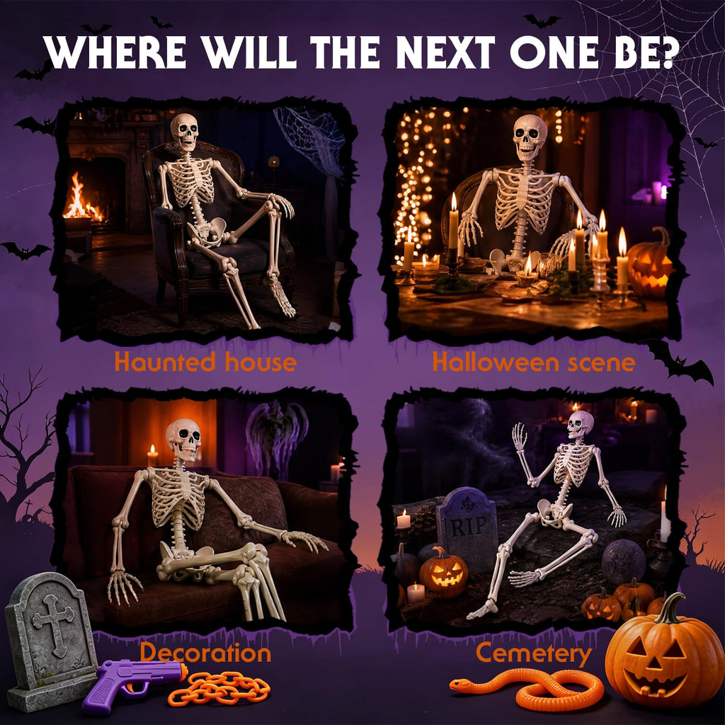 5.4FT Posable Life Size Skeleton (2PCS) H44535