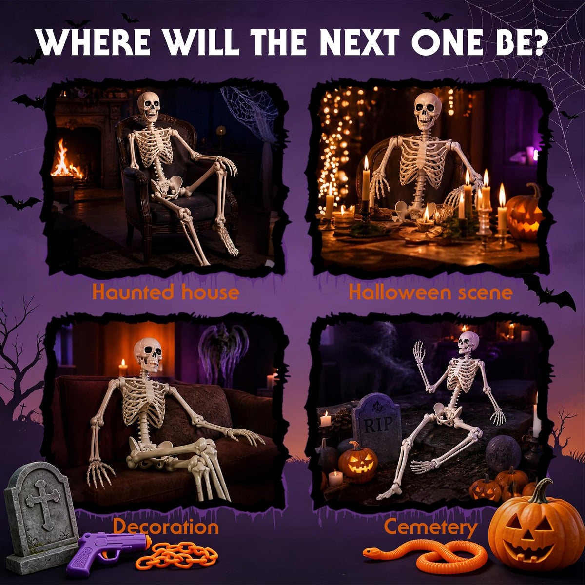 5.4FT Posable Life Size Skeleton (2PCS) H44535