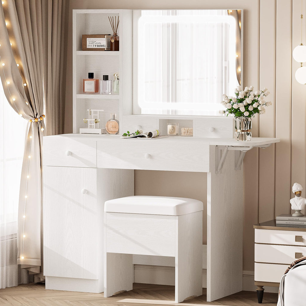 Vanity Desk with Charging Station and Storage O270705
