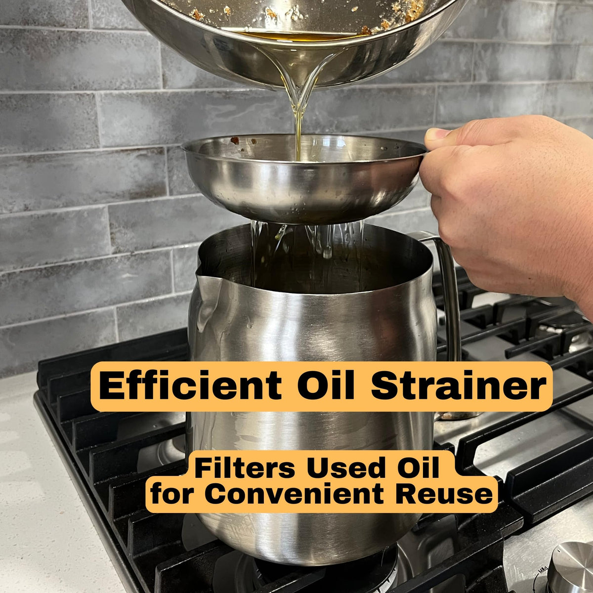 304 Stainless Steel Deep Fryer Pot with Basket and Oil Strainer, 3.5 L Z7190