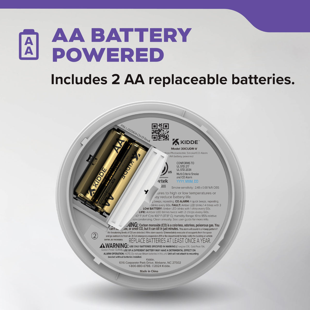 Smoke & CO Detector, AA Battery-Powered, 3 Pack A92208