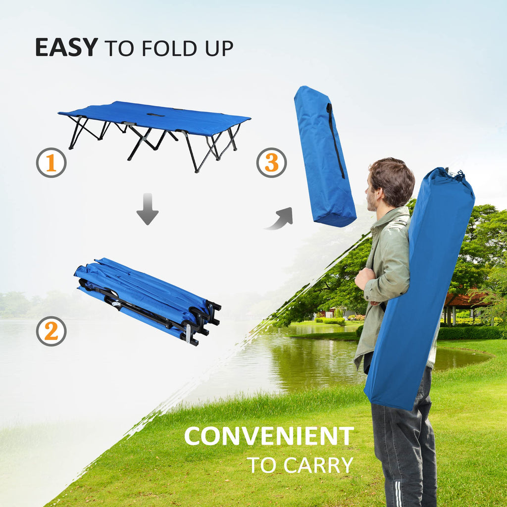 2 Person Folding Camping Cot with Carry Bag M549865