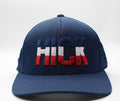 Navy Blue Cotton Blend Adjustable Snapback Baseball Cap A466560