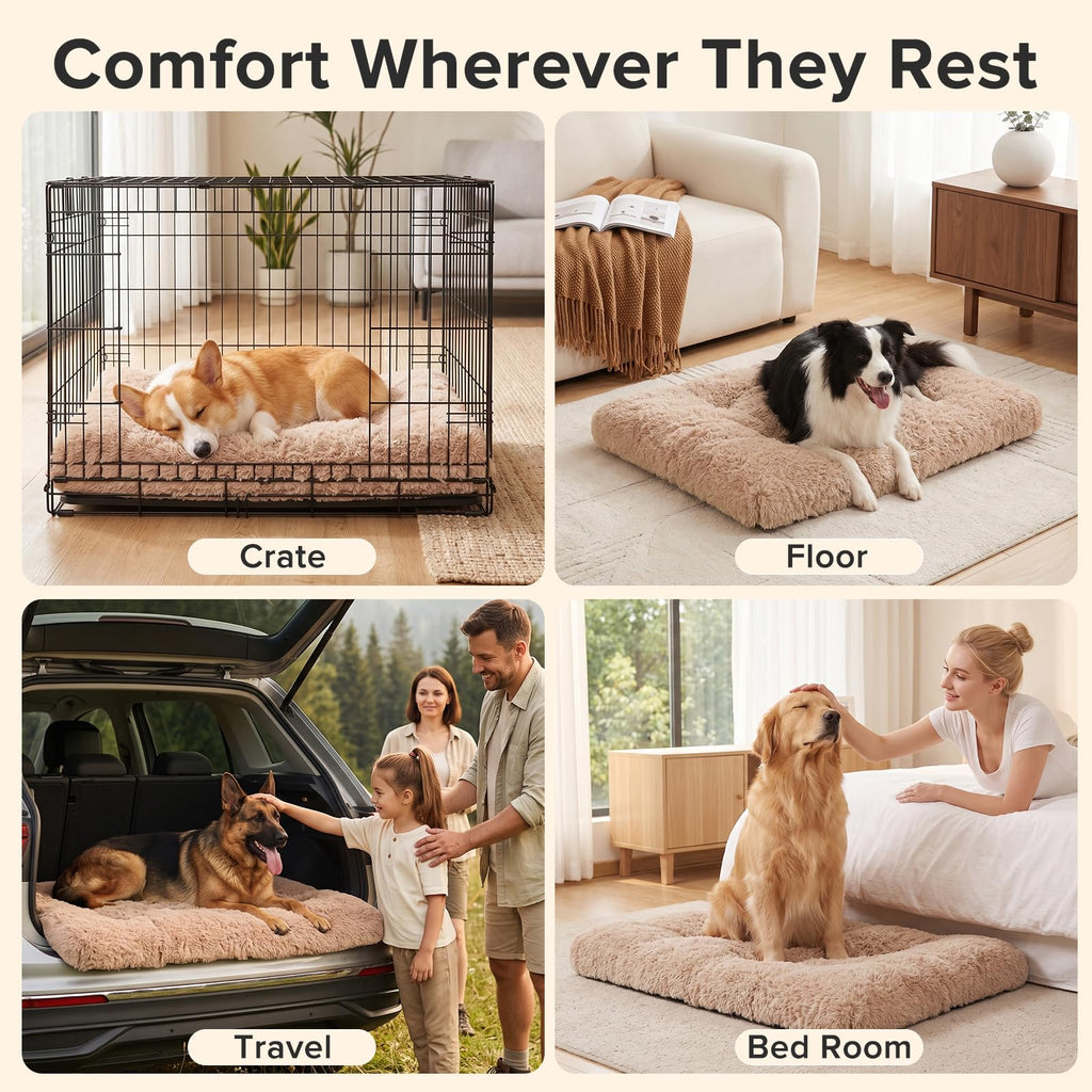 Large Washable Plush Dog Bed Crate Pad Y876