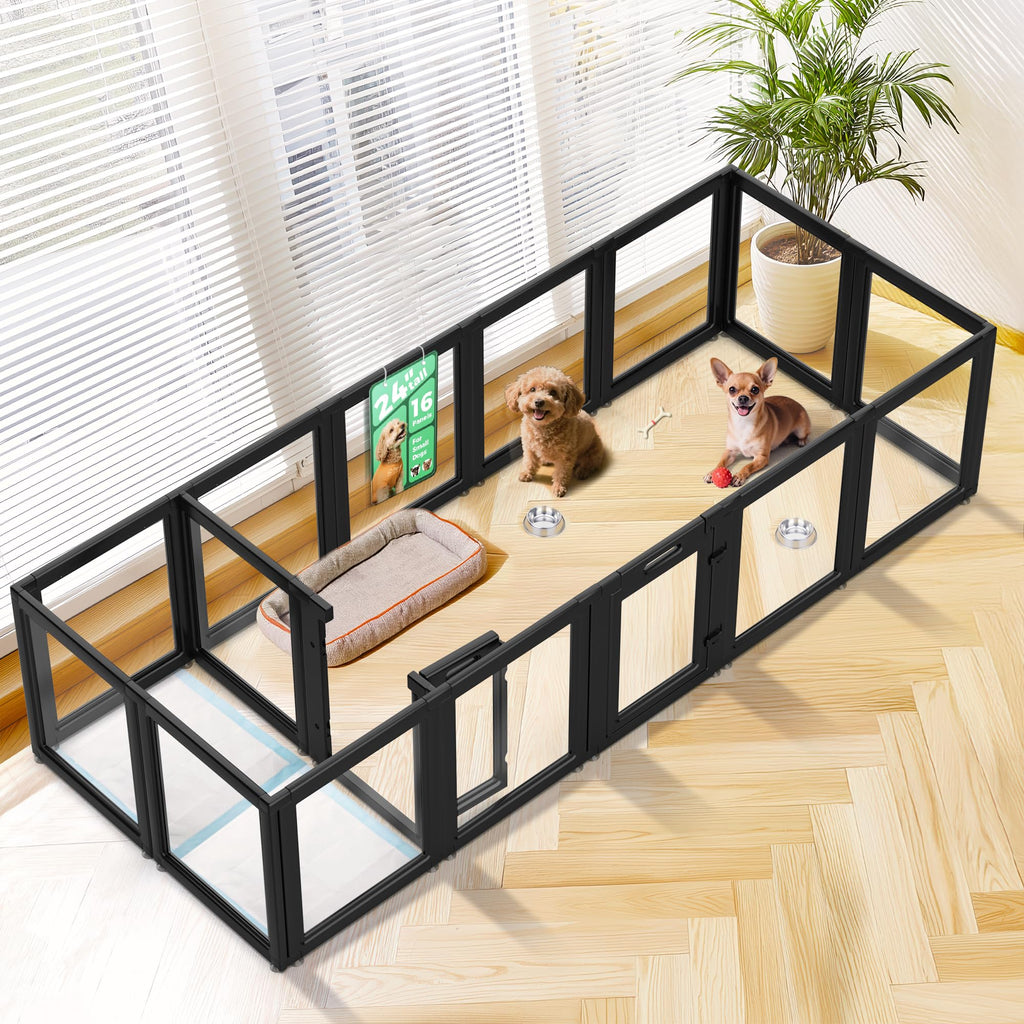 Clear Acrylic 24" H 16 Panels Dog Playpen U418630