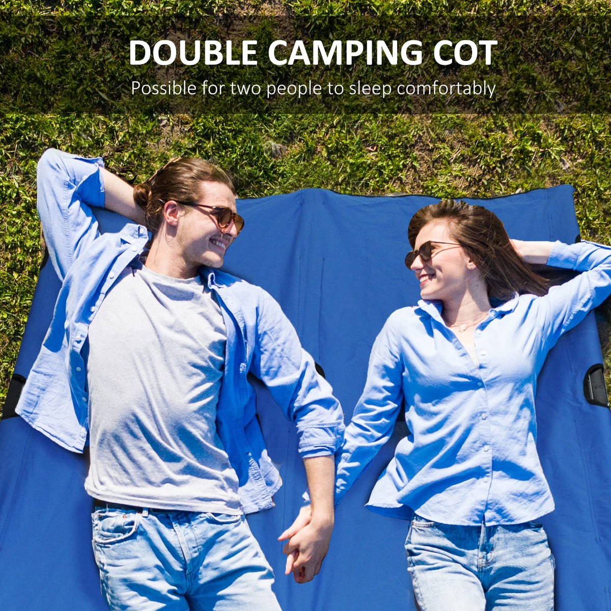 2 Person Folding Camping Cot with Carry Bag M549865