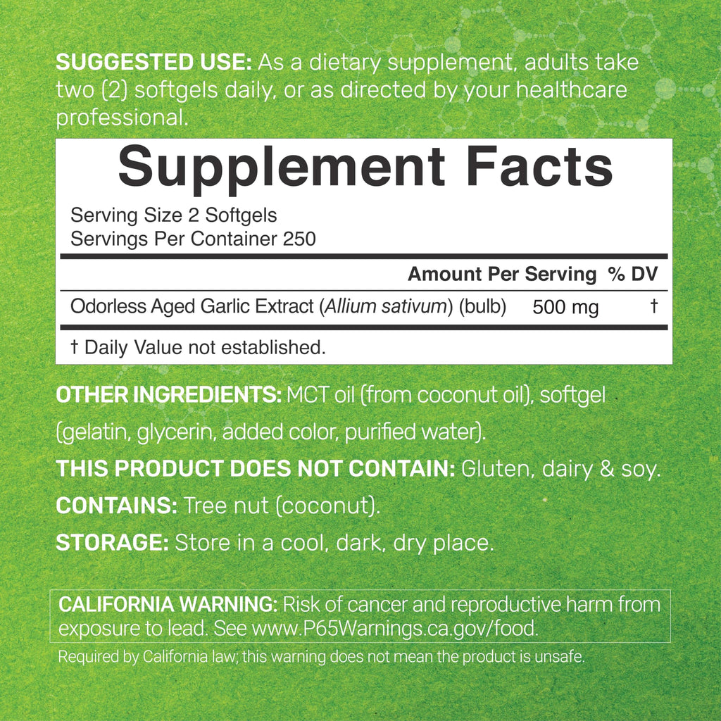 Aged Garlic Extract 500 Softgels M9511