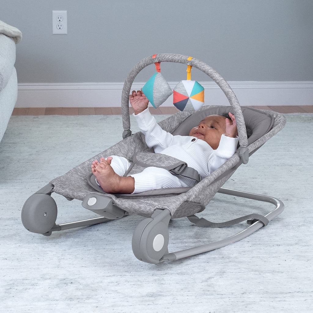 2-in-1 Light Gray Tweed Bouncer & Rocker F727126