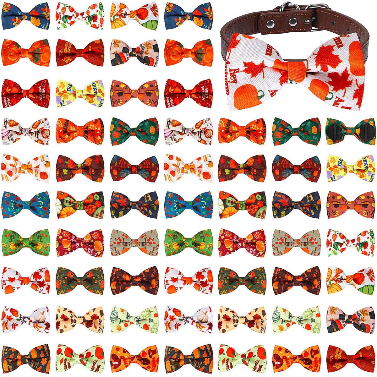 60 Pcs Dog Collar Bow Ties E566904