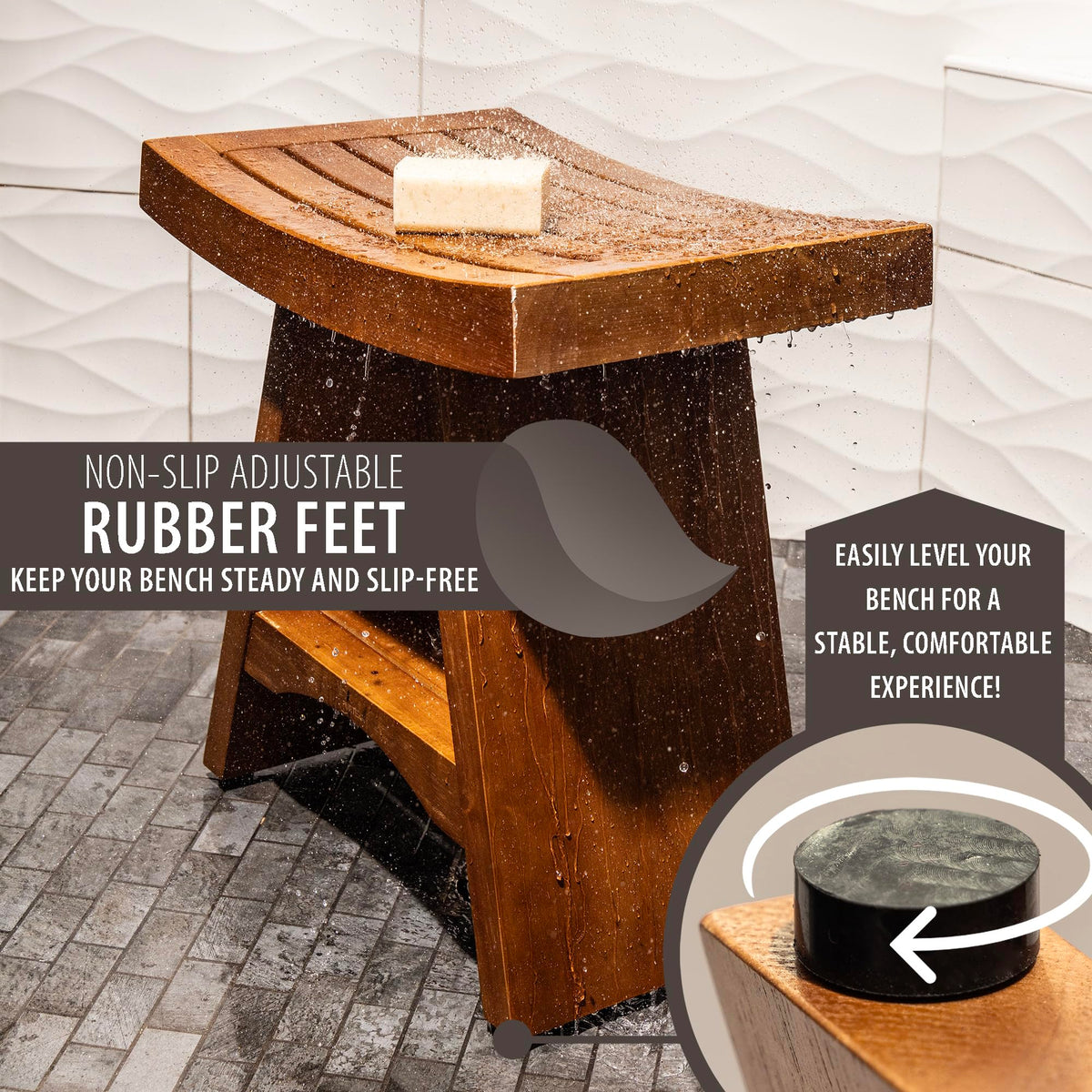 Teak Shower Bench 18 Inches A890