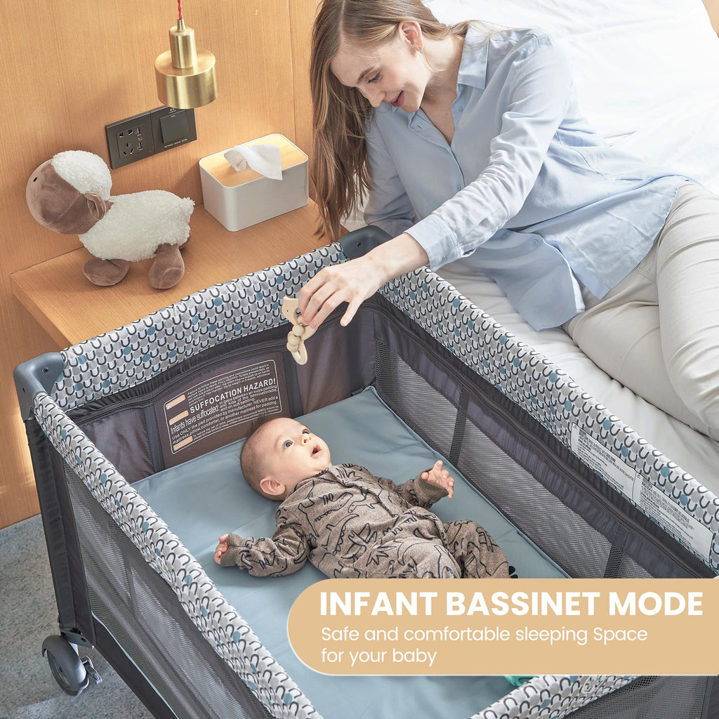 5 in 1 Foldable Baby Crib Playpen O95593