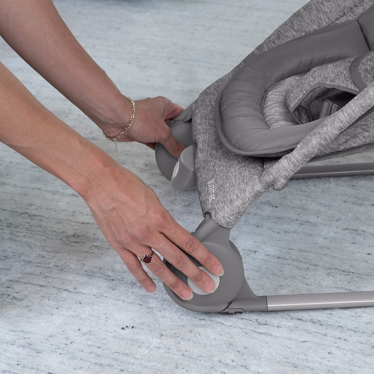 2-in-1 Light Gray Tweed Bouncer & Rocker F727126