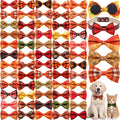 60 Pcs Plaid Dog Collar Bow Ties T633