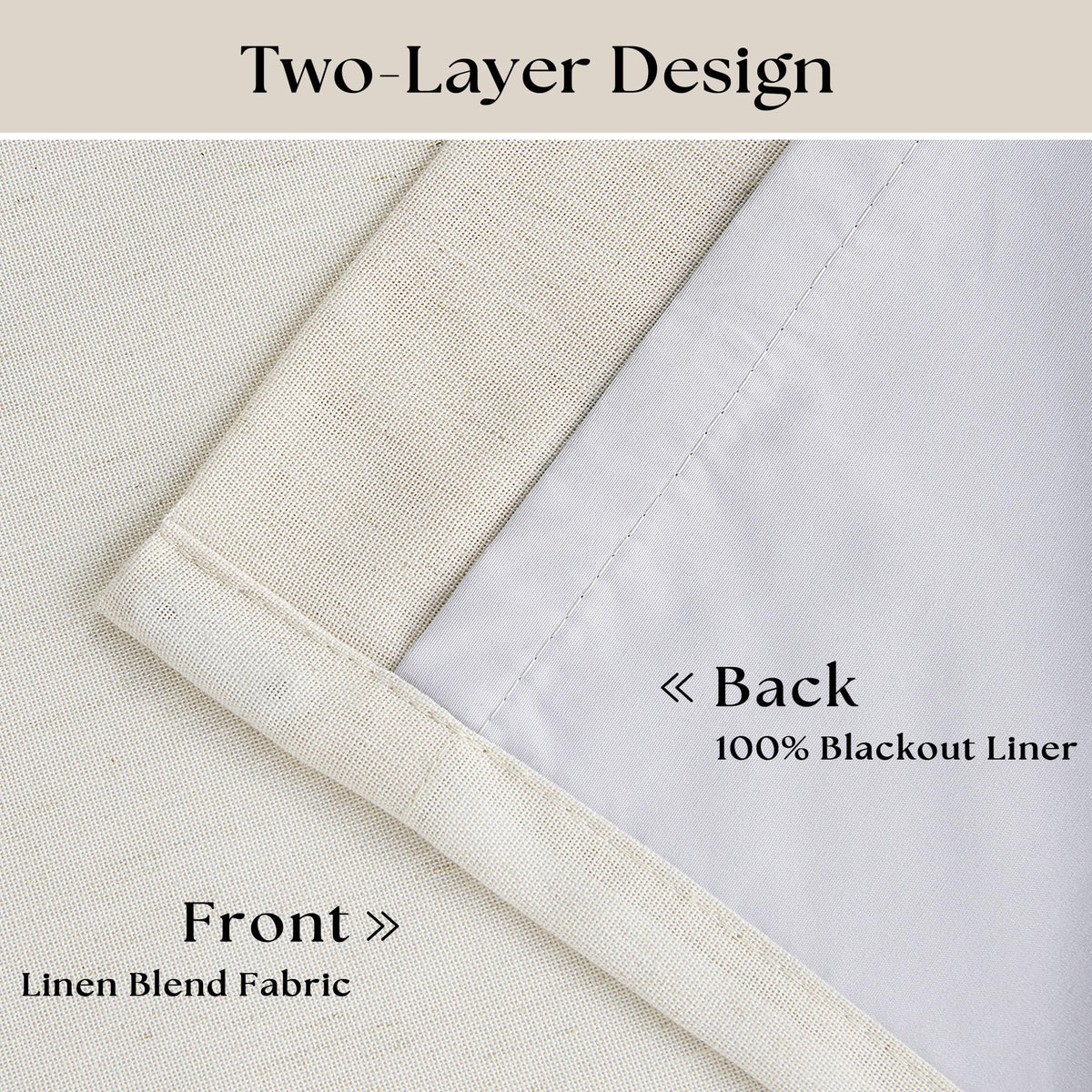 90 Inch Pinch Pleated Linen 100% Blackout Curtains 2 Panels S933993