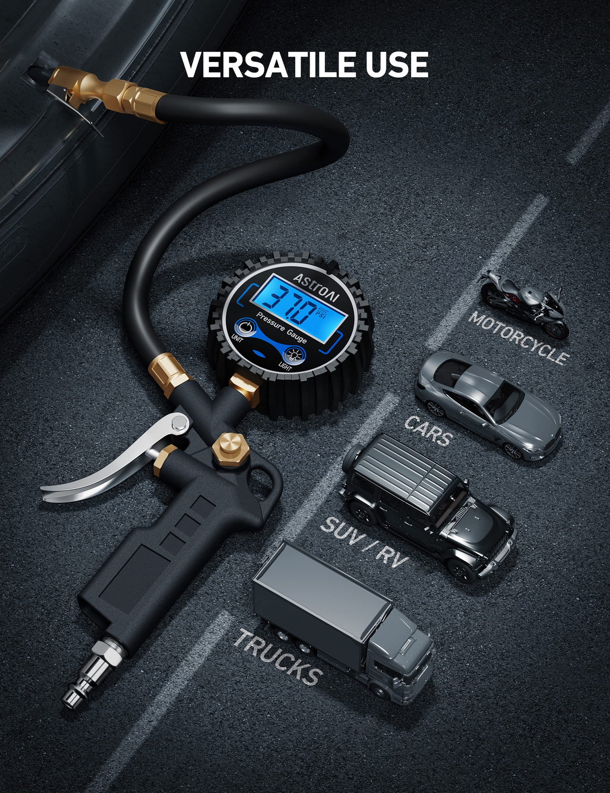 Digital Tire Pressure Gauge with Inflator 3-250 PSI A263155