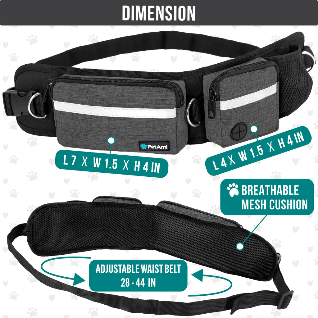 Hands Free Dog Leash with Waist Belt Bag N436